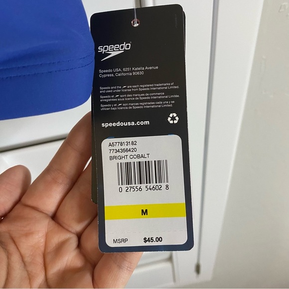 NWT Speedo Women’s Bright Cobalt Swim Bikini Top with Colorful Straps, Medium - Picture 5 of 7